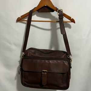 Vintage Coach Brown Leather Messenger Bag